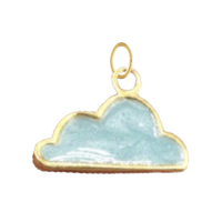 Small Light Blue Enamel Cloud Charm