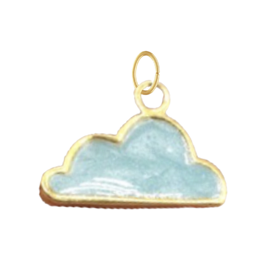 Small Light Blue Enamel Cloud Charm