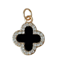 Gold CZ Gem Black Clover Charm