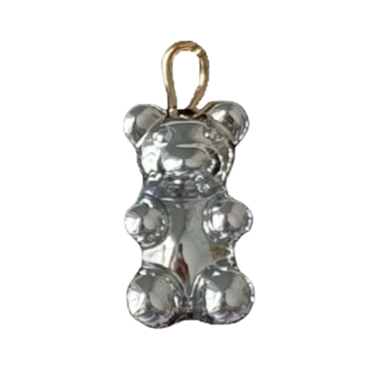 Metallic Silver Gummy Bear Charm