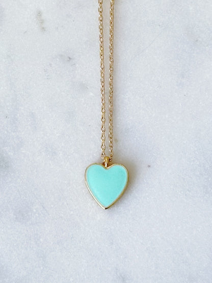 Dainty heart charm necklace