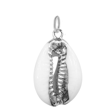 Silver Natural Cowrie Shell Pendant