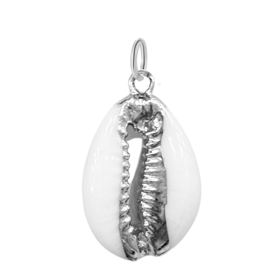 Silver Natural Cowrie Shell Pendant