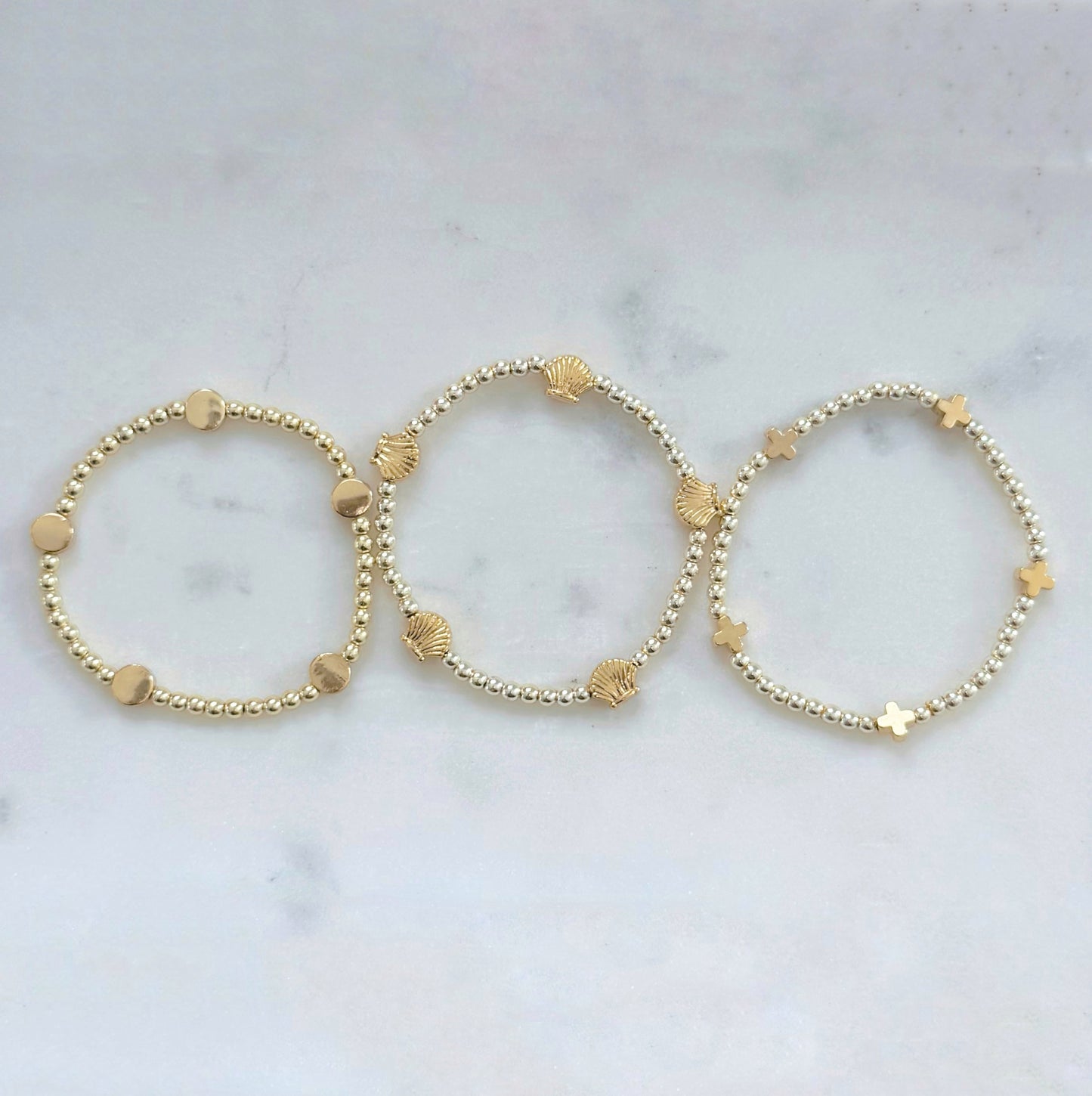 Gold Beaded Bracelet Set