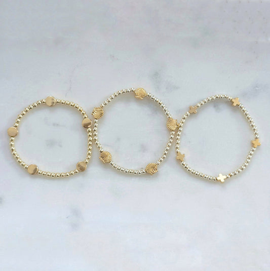 Gold Beaded Bracelet Set
