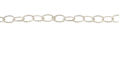 Silver Chunky Textured Oval Chain