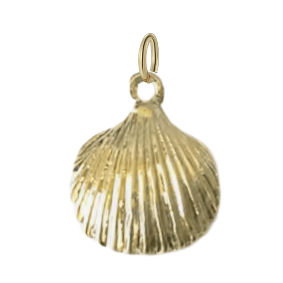 Gold Clamshell Charm
