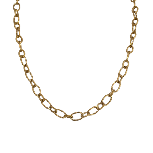 Antique Gold Textured Round Chain