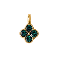 Tiny Green CZ Gem Clover Charm