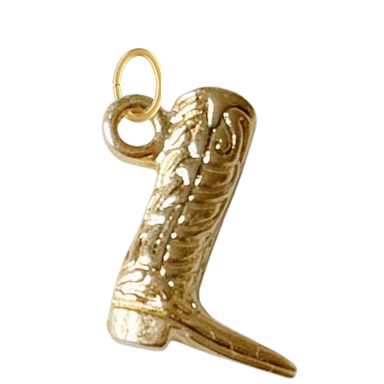 Large Gold Cowgirl Boot Charm