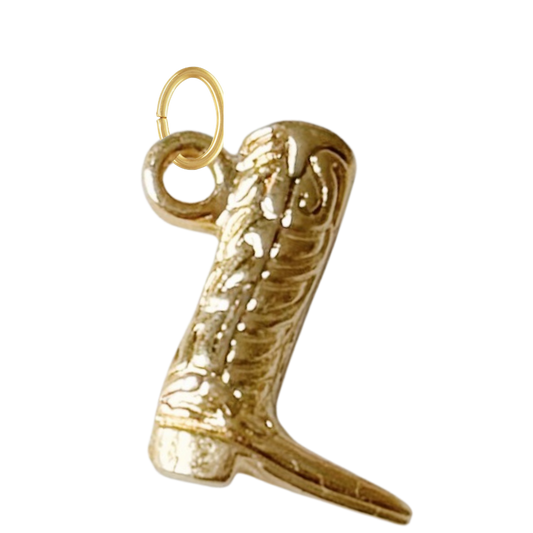 Large Gold Cowgirl Boot Charm