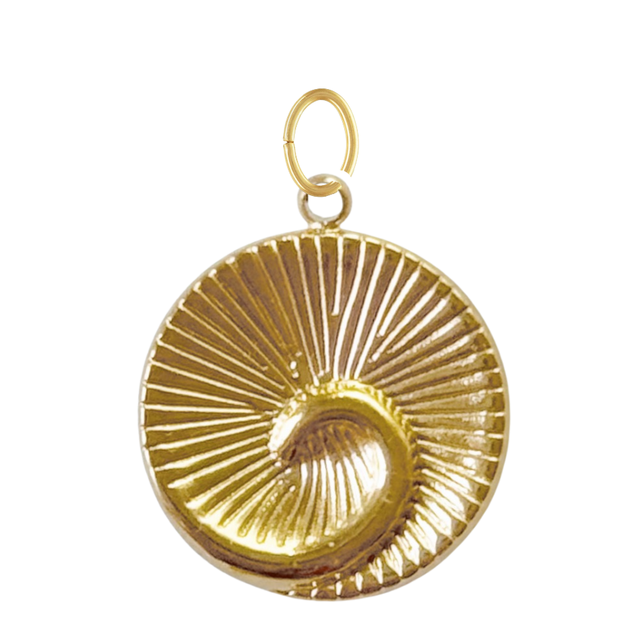 Gold Round Wave Pendant