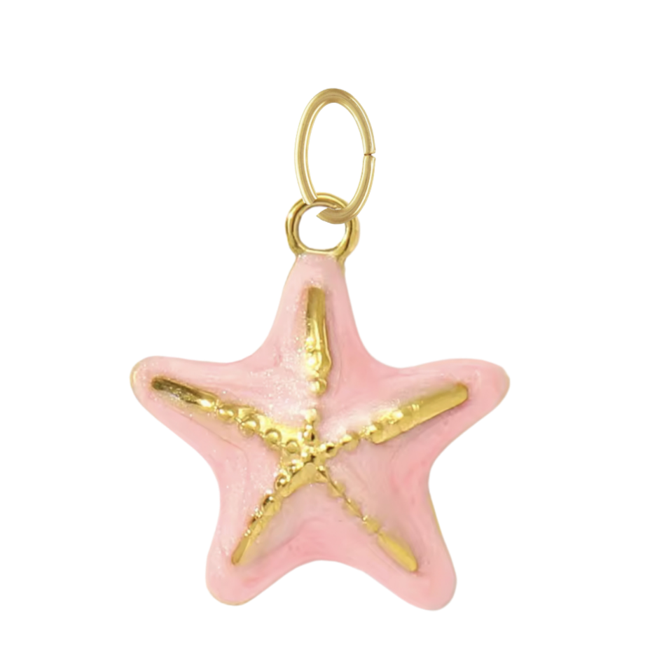 Light Pink Enamel Starfish Charm