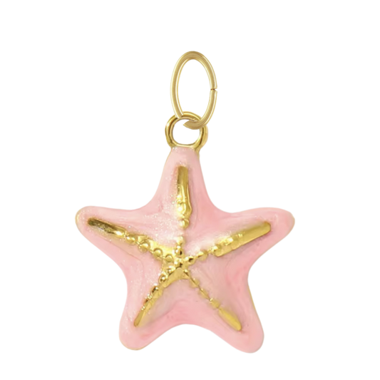 Light Pink Enamel Starfish Charm