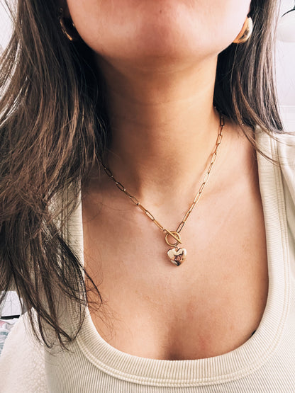 Golden Heart Toggle Necklace