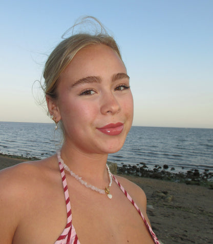 Love You More Rose Quartz & Pearl Necklace