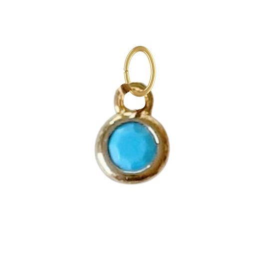 Tiny Round Larimar Charm