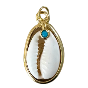 Seashell with Turquoise Gem Pendant