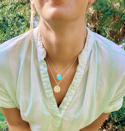 Turquoise tag necklace