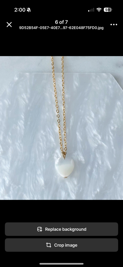 Shell Heart necklace and earring gift set