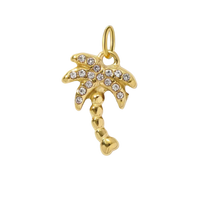 Tiny Gold CZ Gem Palm Tree Charm