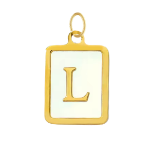 Mother of Pearl Square Initial Charm