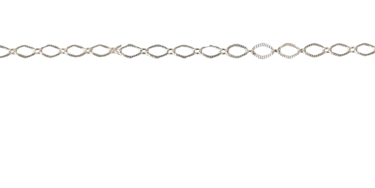 Silver Diamond-Link Textured Chain