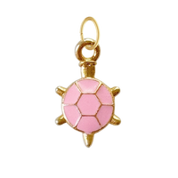 Dainty Pink Enamel Turtle Charm