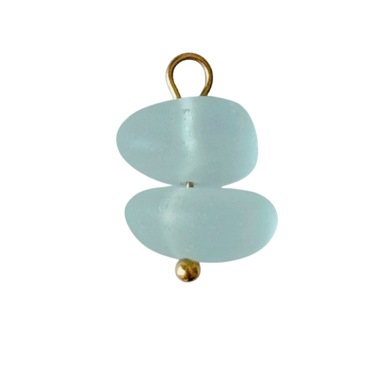 Blue Sea Glass Charm