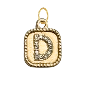 Gold CZ Gem Initial Charm