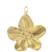 Large Gold Textured Hibiscus Flower Charm