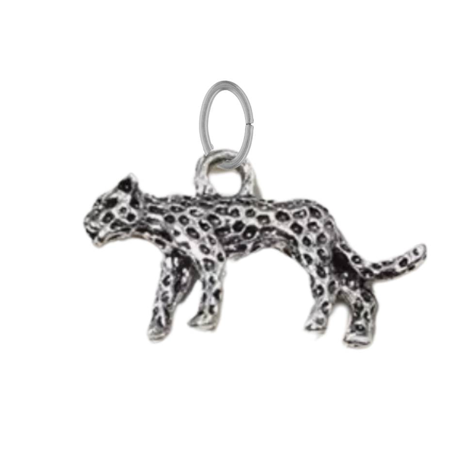 Silver Cheetah Charm