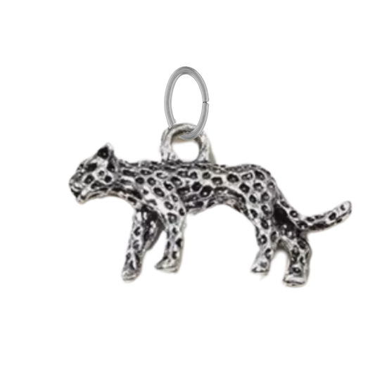 Silver Cheetah Charm