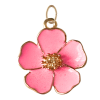 Hot Pink Hibiscus Flower Charm