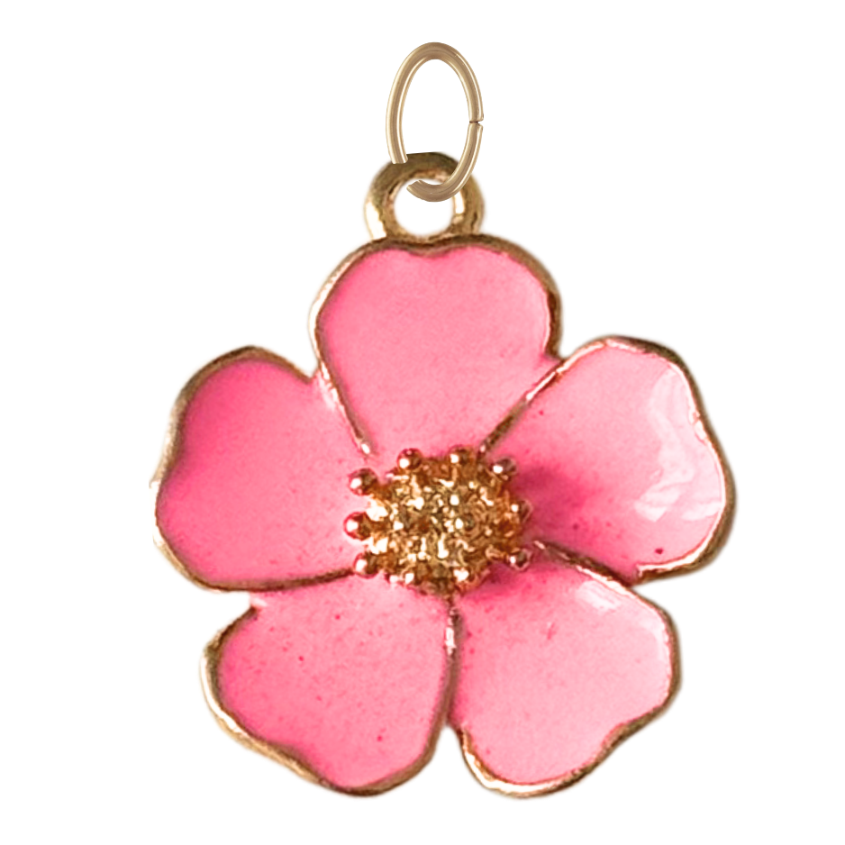 Hot Pink Hibiscus Flower Charm