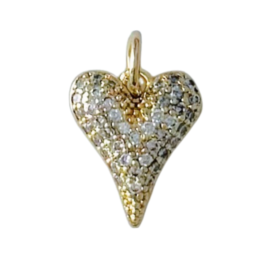 CZ Gem Heart Charm