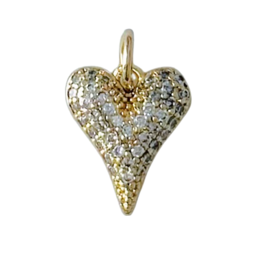 CZ Gem Heart Charm