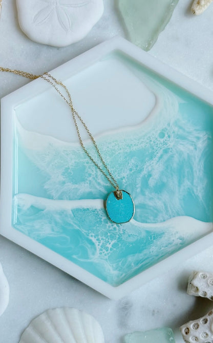 Turquoise tag necklace