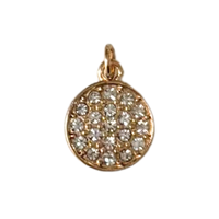 Gold Round CZ Gem Pendant