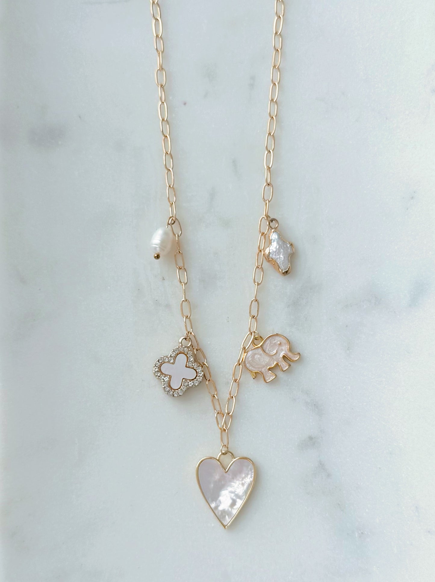 Pearl Promise Mother of Pearl Charm Necklace
