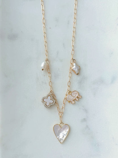 Pearl Promise Mother of Pearl Charm Necklace