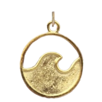 Gold Round Wave Pendant