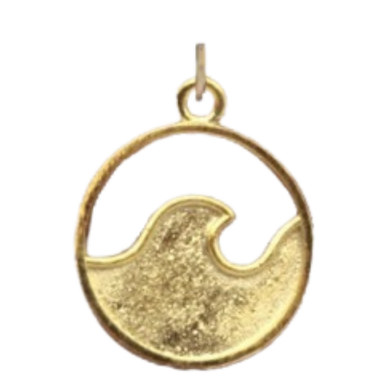 Gold Round Wave Pendant