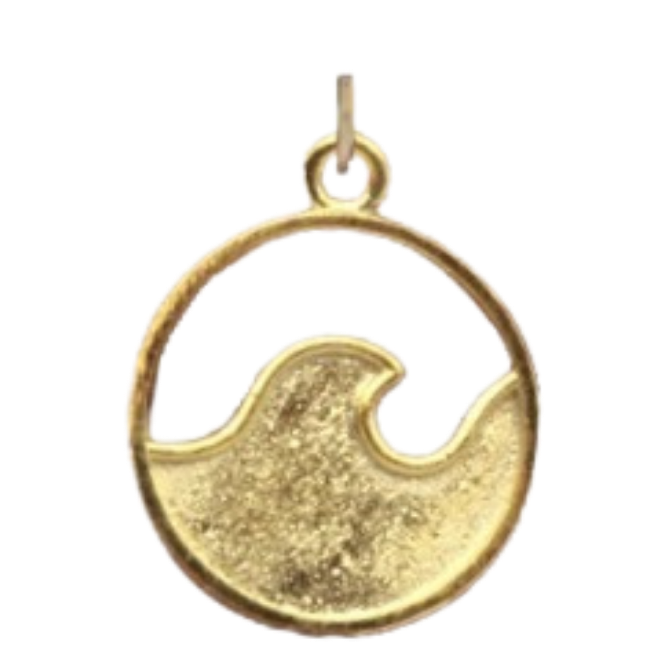 Gold Round Wave Pendant