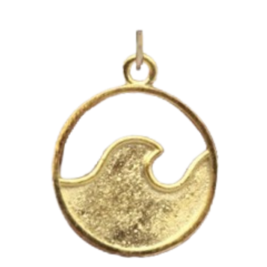 Gold Round Wave Pendant