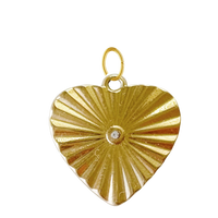 Golden Heart with CZ Gem Charm