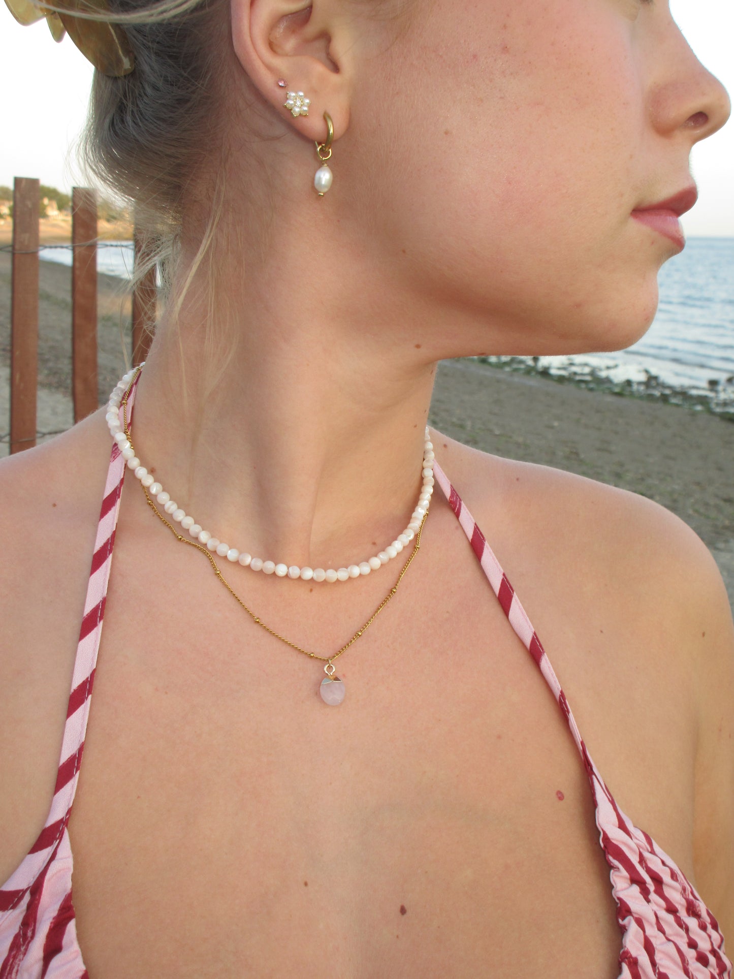 Dainty Rose Quartz Pendant Necklace