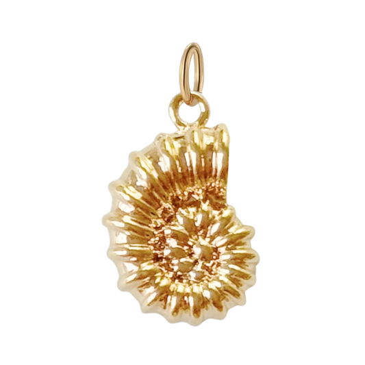 Gold Spiral Shell Charm