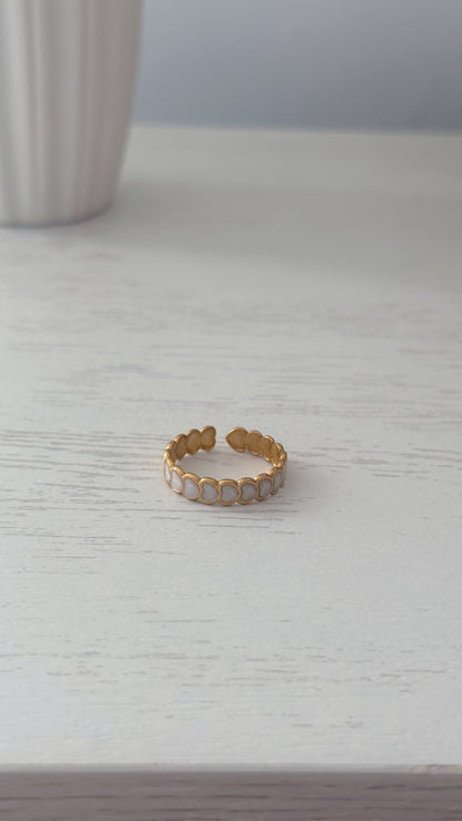 Dainty Pearl Heart Ring