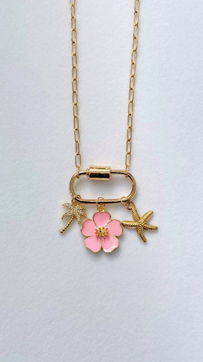 Pink Paradise Carabiner Necklace